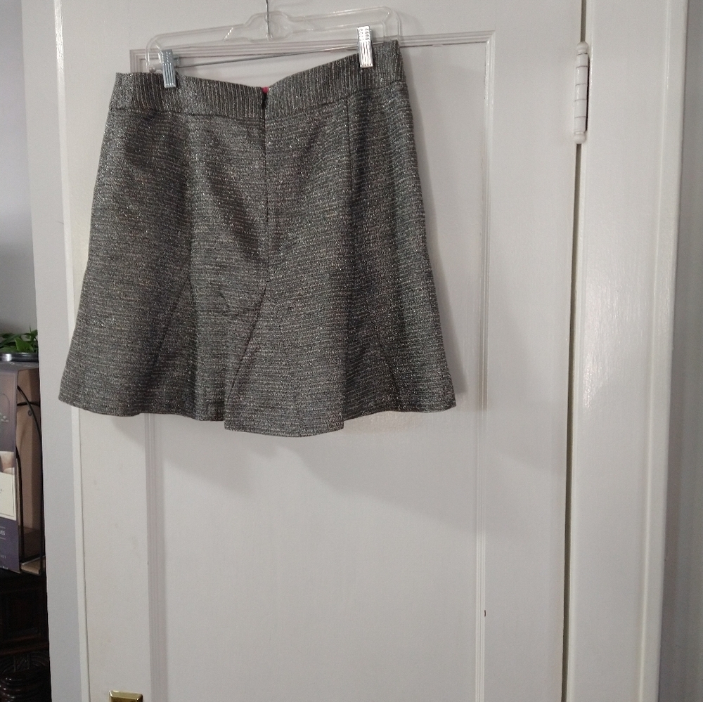 Gray A-Line Pleated Mini Skirt With Sparlke For Party